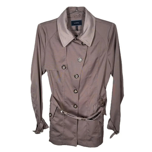 2000s Le Chateau Camel Brown Trench Coat Large - Picture 1 of 8